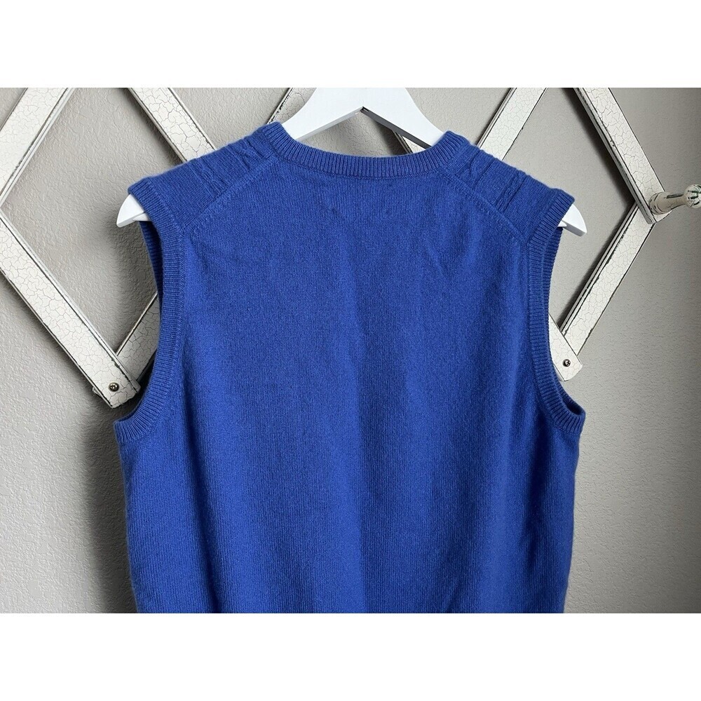 Lord’s by McGeorge of Dumfries Men's Pure Cashmere Sweater Vest Scotland - Blue - Picture 6 of 7